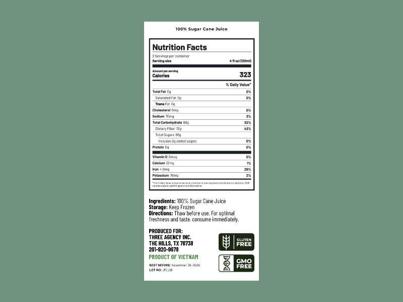 Sugarcane Juice Original Pack lineup