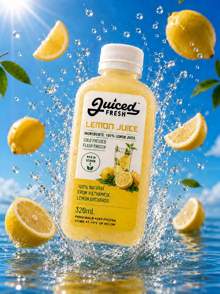 Lemon Juice pouring into a glass